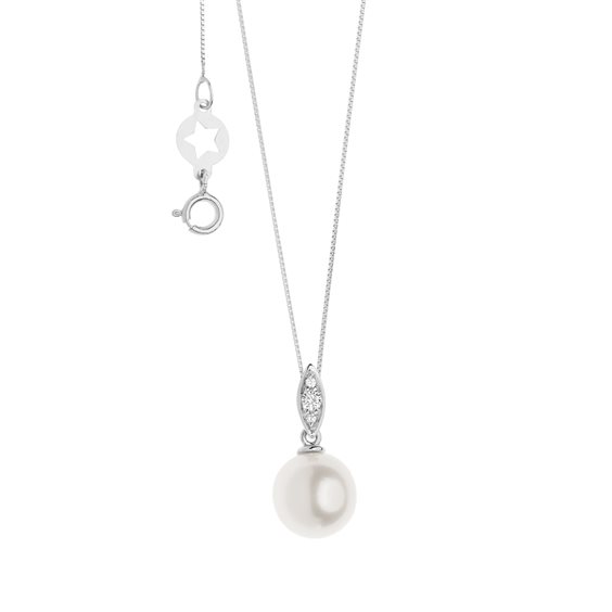 Collana Comete Donna Perle d'amore in Oro bianco GLP603 - GLP603